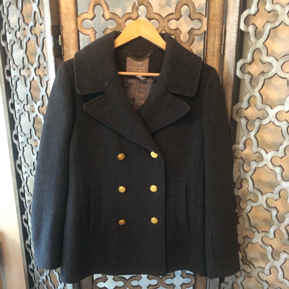 J. CREW GREY PEA COAT